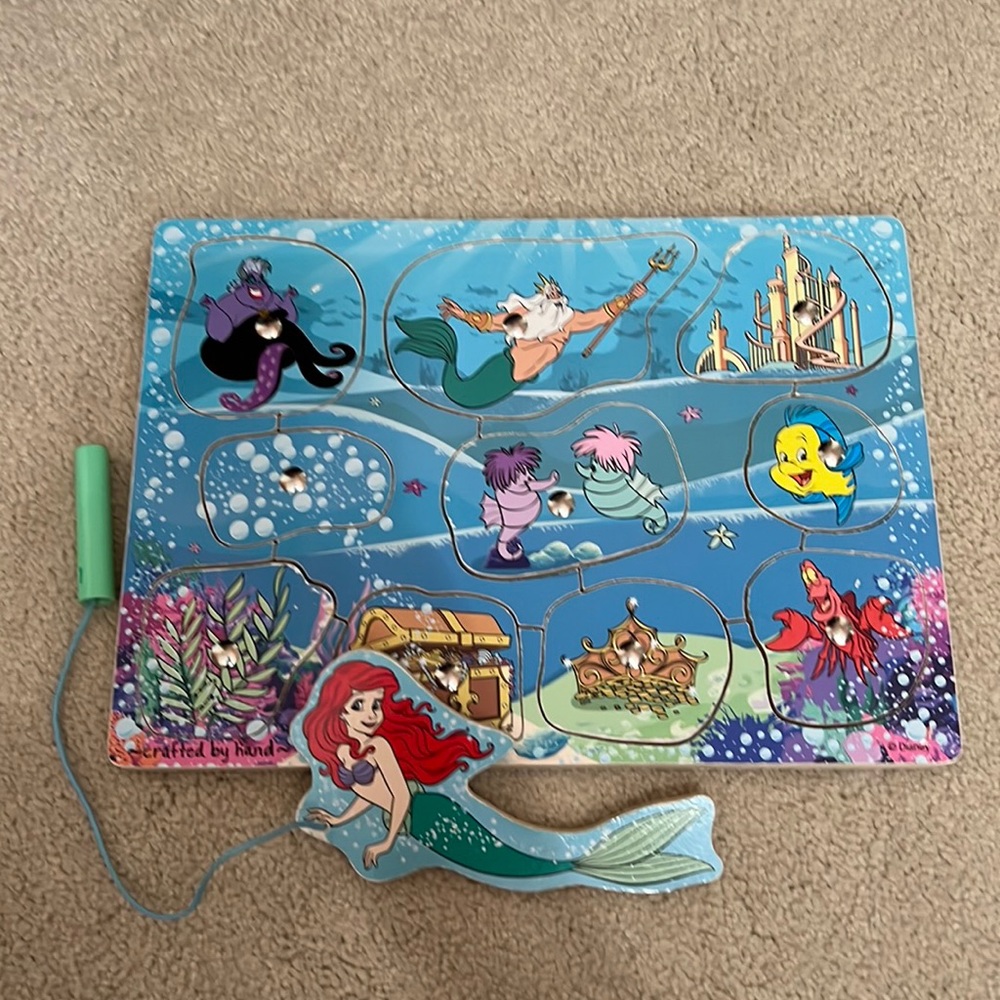 Melissa & Doug Wooden Disney Ariel Under the Sea Wooden Magnetic Game